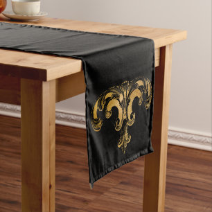 Gothic Glam Table Runner Black and Gold