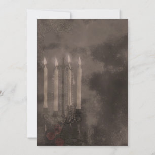 Gothic Glow Candle Light Roses Wedding Invitation