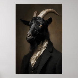 Gothic Goat Art Print Victorian Dark Academia