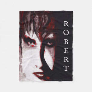 Gothic God Post Punk Goth Music Man Portrait Art Fleece Blanket