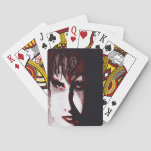 Gothic God Post Punk Goth Music Man Portrait Art Playing Cards