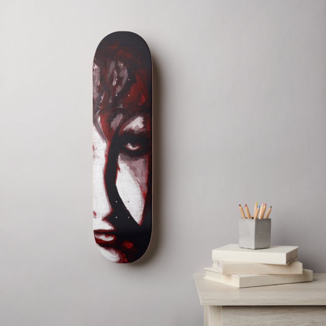 Gothic God Post Punk Goth Music Man Portrait Art Skateboard (Wall Art)