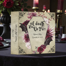 Gothic Goth Bats Wedding Photo Album 3 Ring Binder