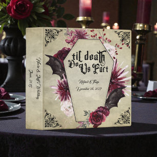 Gothic Goth Bats Wedding Photo Album 3 Ring Binder
