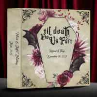 Gothic Goth Bats Wedding Photo Album 3 Ring Binder