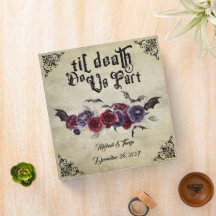 Gothic Goth Bats Wedding Photo Album 3 Ring Binder