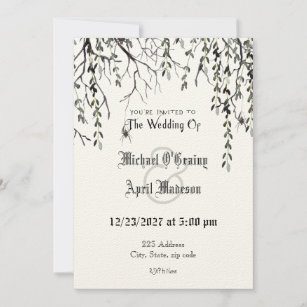 Gothic Goth Dark Web Wedding Invitation