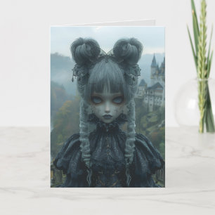 Gothic Goth Girl Strange Birthday Greeting Card
