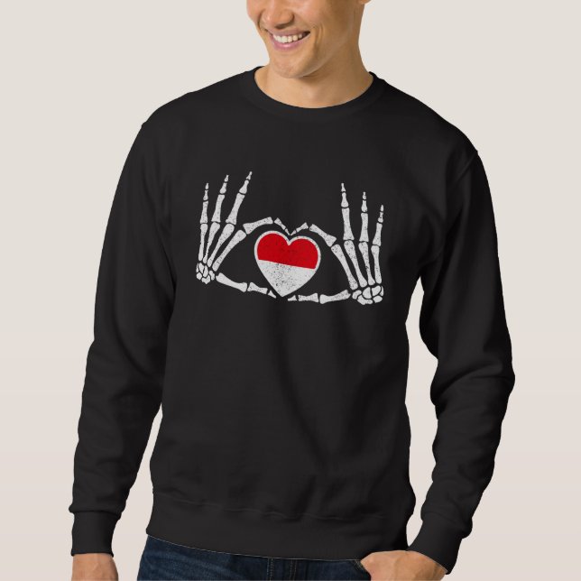 Gothic Goth Skeleton Indonesia Indonesian Hallowee Sweatshirt (Front)