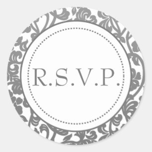 Gothic Grey & White Flourish Envelope Seals