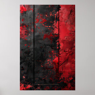 Gothic Grunge Vanta Black & Red Poster