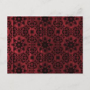 Gothic grungy red and black mandala postcard