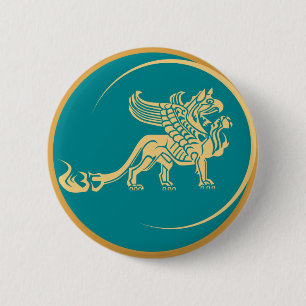 gothic gryphon 2 inch round button
