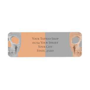 Gothic Half Skull Face Tan Grey Tattoo Shop