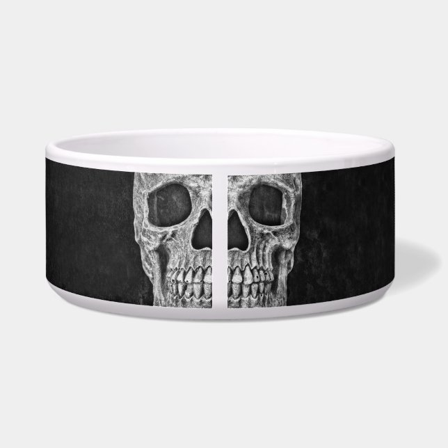 Gothic Half Skull Head Cool Black And White Grunge (Back)