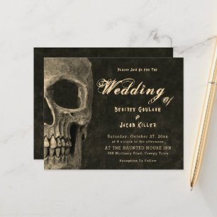 Gothic Half Skull Sepia Hallowedding Budget
