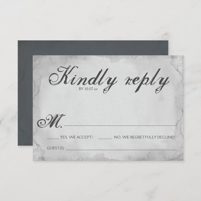 Gothic Hallowedding RSVP Card (Front/Back)