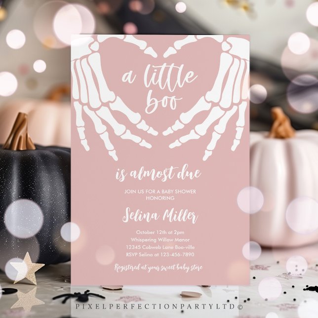 Gothic Halloween A Little Is Due Boo Baby Shower Invitation (Creator Uploaded)