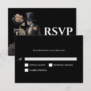 Gothic Halloween Alternative Wedding RSVP Card