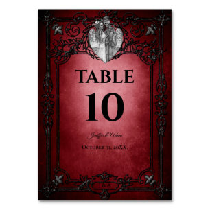Gothic Halloween Alternative Wedding Table Number