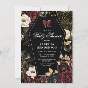 Gothic Halloween Baby Shower Invitation