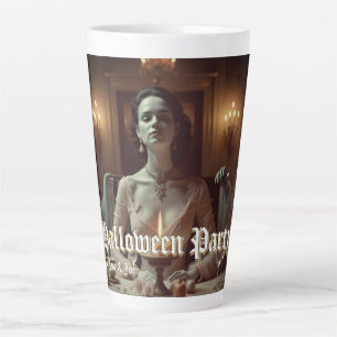 Gothic Halloween Banquet in Candlelight Latte Mug