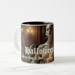 Gothic Halloween Banquet in Candlelight Two-Tone Coffee Mug