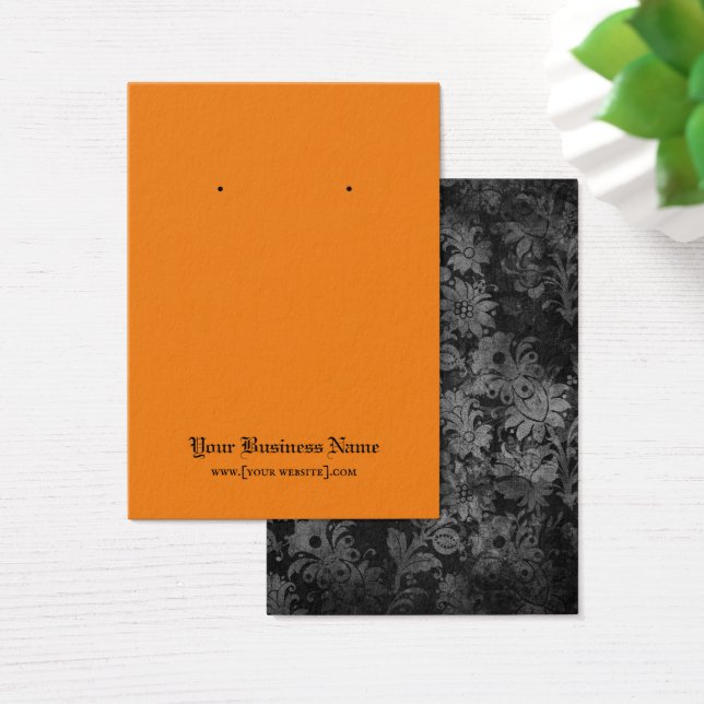Gothic Halloween Black Orange Earring Display Card (Desk)