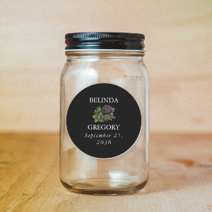 Gothic Halloween Black Roses Wedding Classic Round Sticker