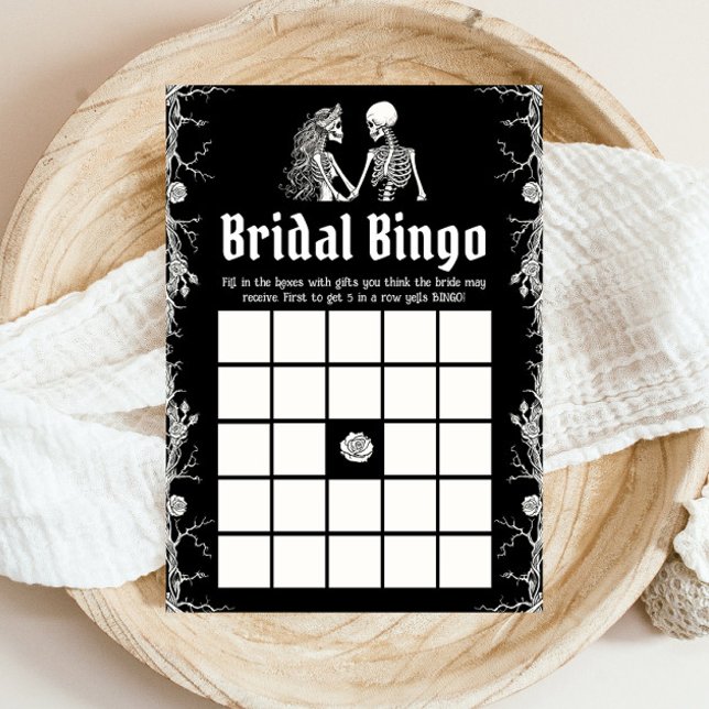 Gothic Halloween  Bridal Shower Bridal Bingo Game Invitation (Creator Uploaded)