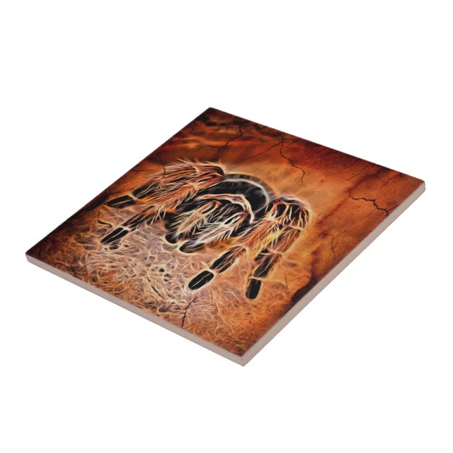 Gothic Halloween creepy crawlies spider Tarantula Tile (Side)