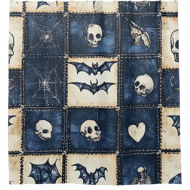 Gothic Halloween Denim Patchwork Pattern (Front)