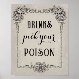 Gothic Halloween Editable Party Event Sign 