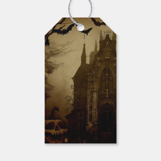 Gothic/Halloween/fall/pumpkin  Gift Tags (Front)