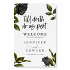 Gothic Halloween Flower Wedding Welcome Sign