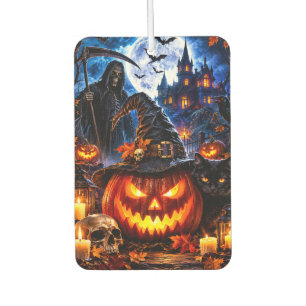 Gothic Halloween Grim Reaper Haunted Castle Car Air Freshener