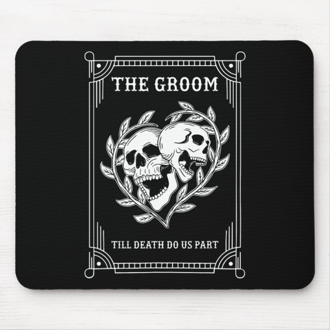 Gothic Halloween Groom Bride Wedding Bachelorette  Mouse Pad (Front)