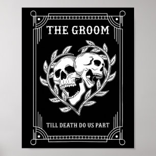Gothic Halloween Groom Bride Wedding Bachelorette Poster