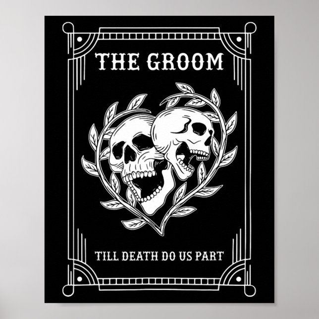 Gothic Halloween Groom Bride Wedding Bachelorette  Poster (Front)
