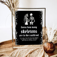 Gothic Halloween Guess How Many Skeletons Game