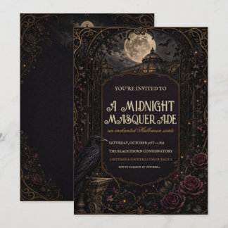 Gothic Halloween Masquerade Party Invitation