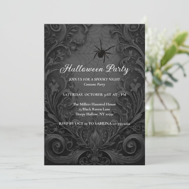 Gothic Halloween Party Invitation (Standing Front)