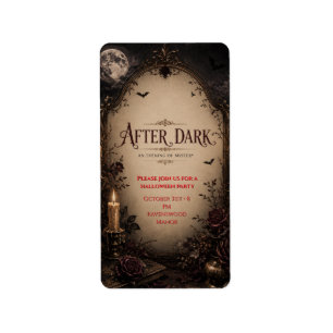 Gothic Halloween Party Invitation, Dark Candleligh Label