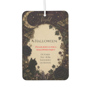 Gothic Halloween Party Roses, Dark Ivy, Moth, moon Air Freshener