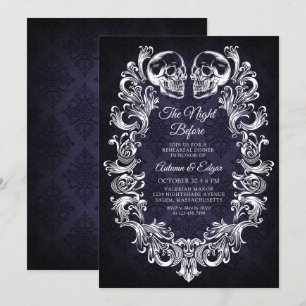 Gothic Halloween Rehearsal Dinner Invitation