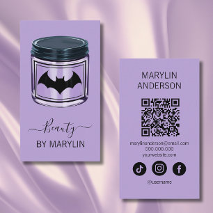Gothic Halloween Skincare QR Code Scannable Business Card
