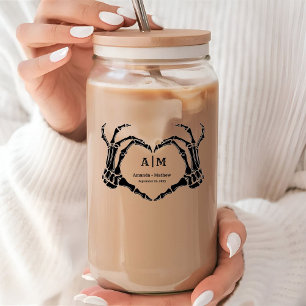 Gothic Halloween Skull Hand Heart Black Wedding