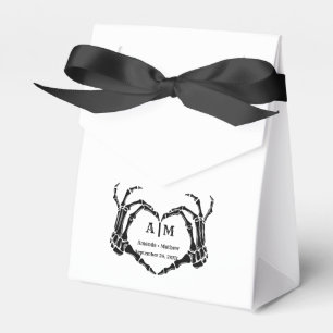 Gothic Halloween Skull Hand Heart Black Wedding Favor Box