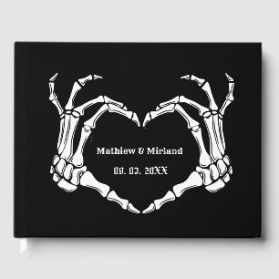 Gothic Halloween Skull Heart Wedding Date Guest Book