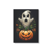 Gothic Halloween Skull Pumpkin